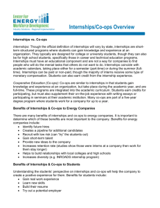 Internships & Co-ops Overview