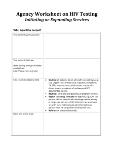 Agency Worksheet on HIV Testing Initiating or Expanding Services