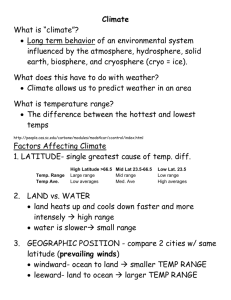Cause of Climate Notes - wiki
