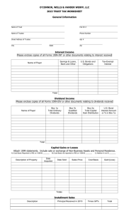 Trust Worksheet - Waupun, WI Accounting / O'Connor, Wells