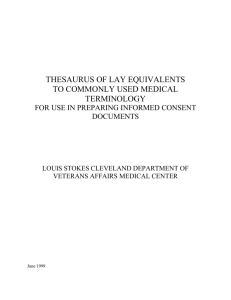 thesaurus of lay equivalents - Cleveland VA Medical Research and