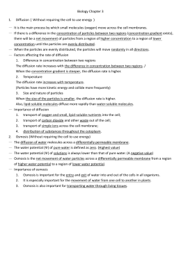 Diffusion and Osmosis Worksheet