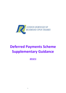 Deferred Payments - London Borough of Richmond upon Thames