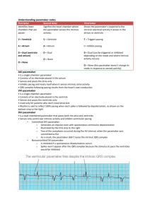 Understanding pacemaker codes First letter Second letter Third