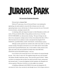 Jurassic Park Original Production Information