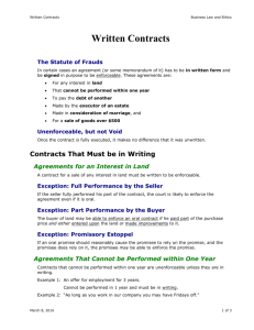 Written Contracts