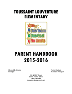 Parent Handbook - Toussaint L'Ouverture Elementary - Miami