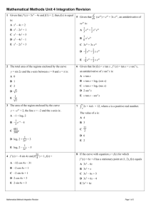 Integration Revision With Answers