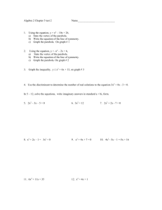 Algebra 2 Chapter 5 test 1