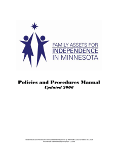 proposal - Family Assets For Independence In Minnesota