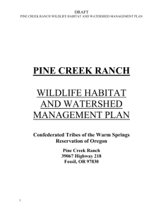 Pine Creek Ranch Wildlife Habitat and Watershed Management Plan