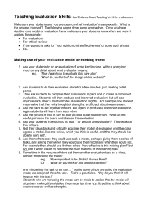 Teaching students to evaluate