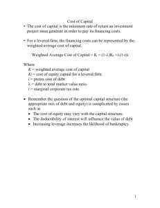 Cost of Capital - of [www.mdavis.cox.smu.edu]