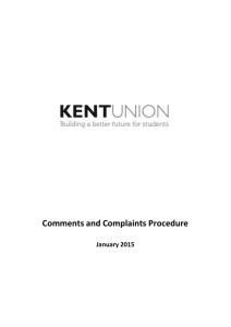 Comments and Complaints Procedure