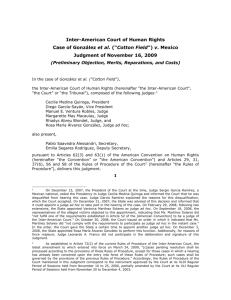 González et al. (“Cotton Field”) - Corte Interamericana de Derechos