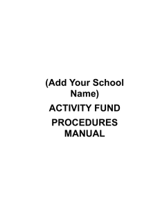 Appendix 5 - Example Activity Fund Accounting Procedures Manual