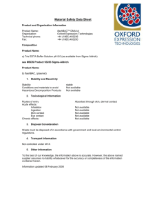 Material Safety Data Sheet - Oxford Expression Technologies
