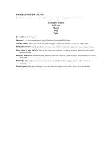 Business Plan Blank Outline