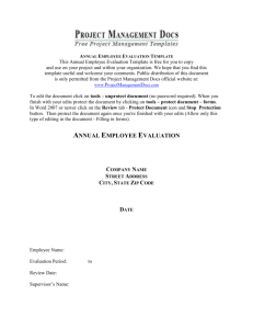 Annual Employee Review Form - Free Project Management Templates