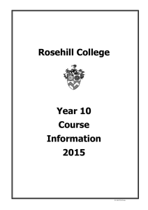 Year 10 - Rosehill College