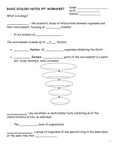 Basic Ecology Notes WS