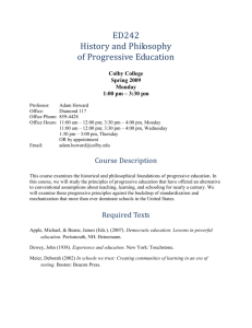 History and Philosophy of Progressi
