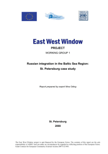 WG1 case study. Russian integration in the Baltic Sea Region