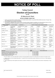 Notice of Poll - Torbay Council