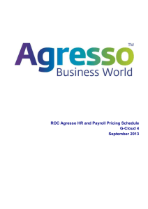 Agresso HR and Payroll Service Definition