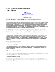 PNEAC Fact Sheets-How to Read & Use an MSDS