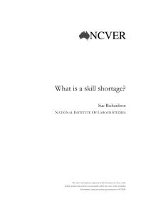 What is a skill shortage? - National Centre for Vocational Education