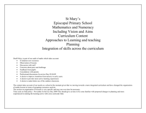 Mathematics & Numeracy Policy - St.Mary's Episcopal Primary School