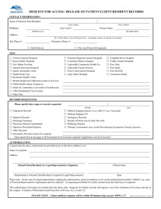 Request Form for the Release of Patient Records