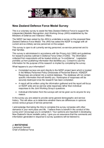 1 New Zealand Defence Force Medal Survey This is a voluntary
