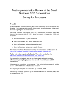 This short survey seeks to evaluate the small business CGT