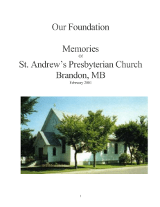 table of contents - St. Andrew's Presbyterian Church