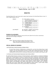 06-12-07 SLCSB Regular Meeting Minutes