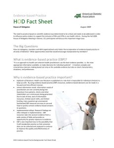 Evidence-based Practice HOD Fact Sheet House of Delegates