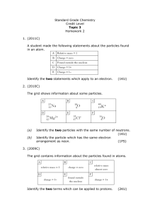 Standard Grade Chemistry Credit Level Topic 3 Homework 2