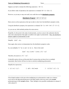 Notes on Multiplying Polynomials (1)