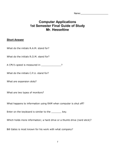 Computer Applications 1st Semester Final Guide of Study