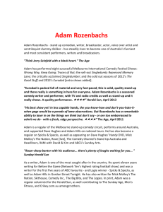 Adam Rozenbachs - stand up comedian, writer, broadcaster and