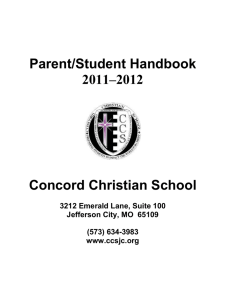 Template for Creating a Parent/Student Handbook