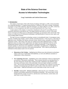 State of the Science Overview: Access to Information Technologies