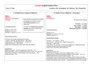 Sample English Subject Plan