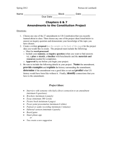 Amendments to the Constitution Project