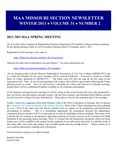 Winter 2011 Newsletter - MAA Sections