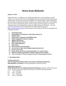 News from Mohawk January 5, 2013 Happy New Year! In addition to