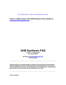 GHB synthesis