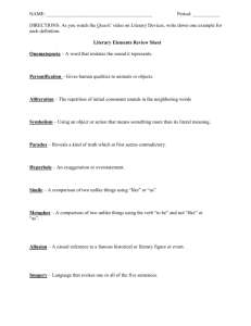 Literary Elements Review Sheet